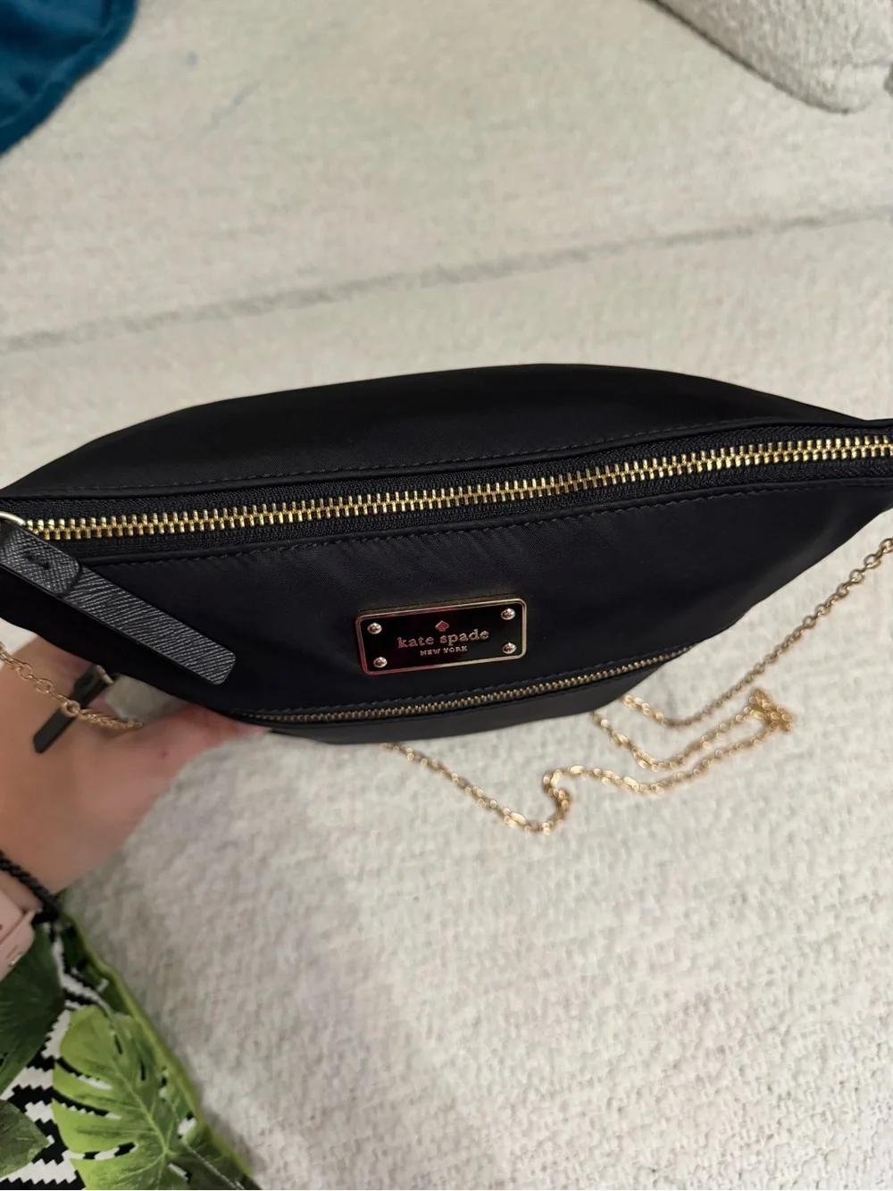 Kate Spade Keisha Blake Avenue Black Durable Nylon Crossbody with Gold Hardware